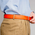 Alessio Genuine Ostrich Leg Exotic Belt Orange
