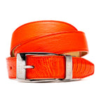 Alessio Genuine Ostrich Leg Exotic Belt Orange