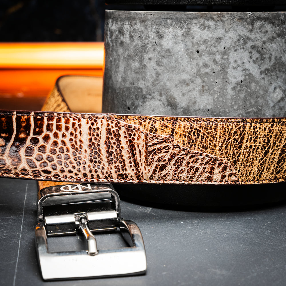 Alessio Men's Belt Genuine Ostirch Leg Quill Orix