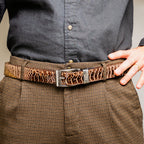 Alessio Men's Belt Genuine Ostirch Leg Quill Orix