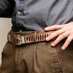 Alessio Men's Belt Genuine Ostirch Leg Quill Orix