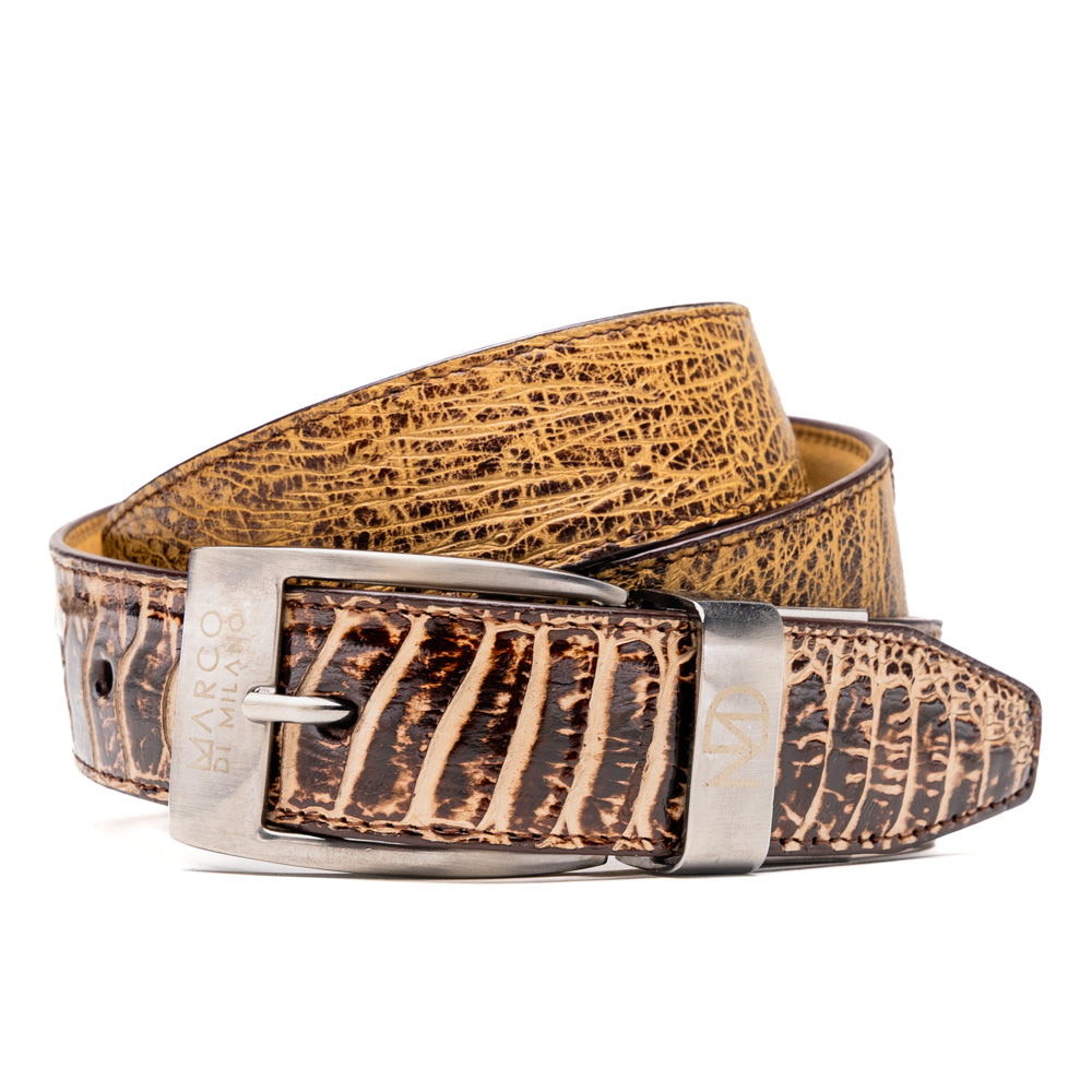 Alessio Men's Belt Genuine Ostirch Leg Quill Orix