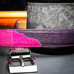 Alessio Genuine Ostrich &amp; Ostrich Leg Exotic BeltPink / Purple