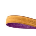 Alessio Genuine Ostrich &amp; Ostrich Leg Exotic BeltPink / Purple