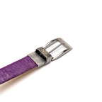 Alessio Genuine Ostrich &amp; Ostrich Leg Exotic BeltPink / Purple