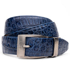 Emilio Genuine Exotic Alligator Belt Antique Navy