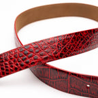 Emilio Genuine Exotic Alligator Belt Antique Red