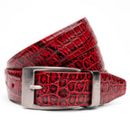 Emilio Genuine Exotic Alligator Belt Antique Red