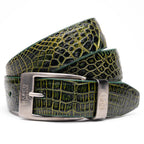 Emilio Genuine Exotic Alligator Belt Antique Green