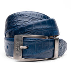 Emilio Genuine Exotic Alligator Belt Navy