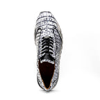Alonzo Genuine Caiman Crocodile Fashion Sneaker Newspaper