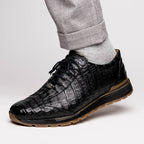 Alonzo Genuine Caiman Crocodile Fashion Sneaker Black