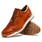Alonzo Sporty Genuine Caiman Crocodile Sneaker Cognac