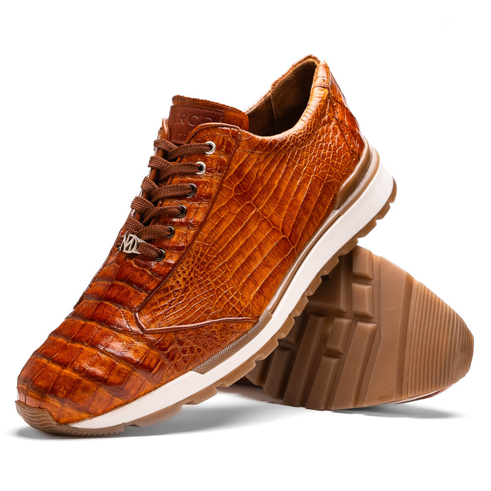 Alonzo Sporty Genuine Caiman Crocodile Sneaker Cognac