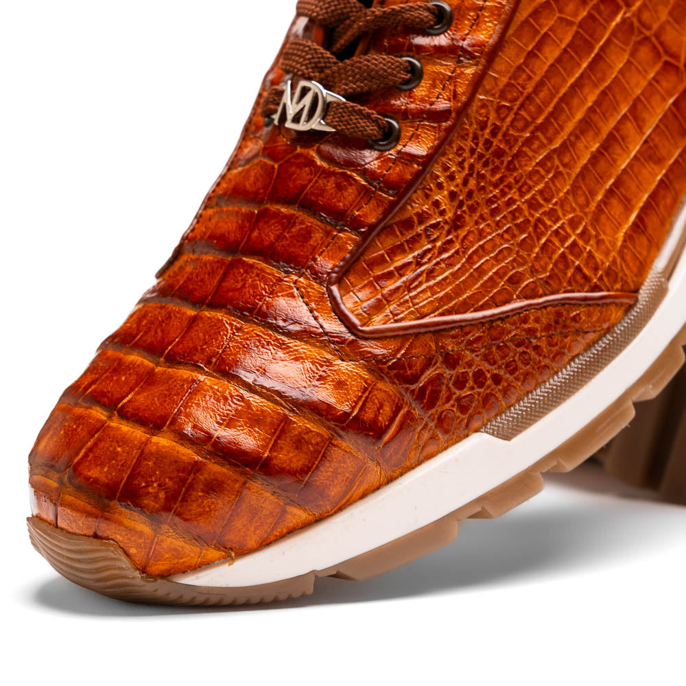 Alonzo Sporty Genuine Caiman Crocodile Sneaker Cognac