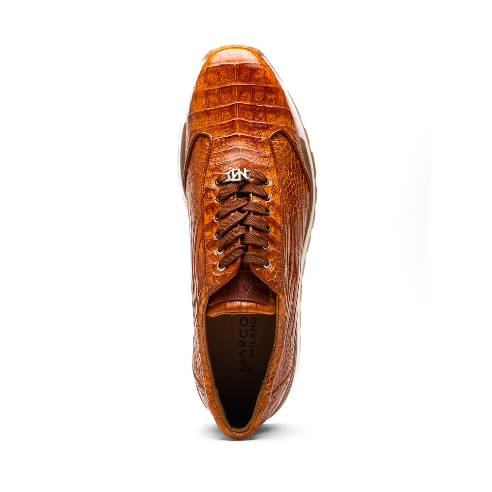 Alonzo Sporty Genuine Caiman Crocodile Sneaker Cognac