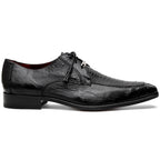 Andretti Genuine Ostrich Leg Dress Derby's Shoes Black