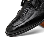 Andretti Genuine Ostrich Leg Dress Derby's Shoes Black