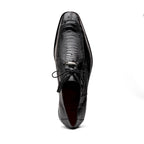 Andretti Genuine Ostrich Leg Dress Derby's Shoes Black