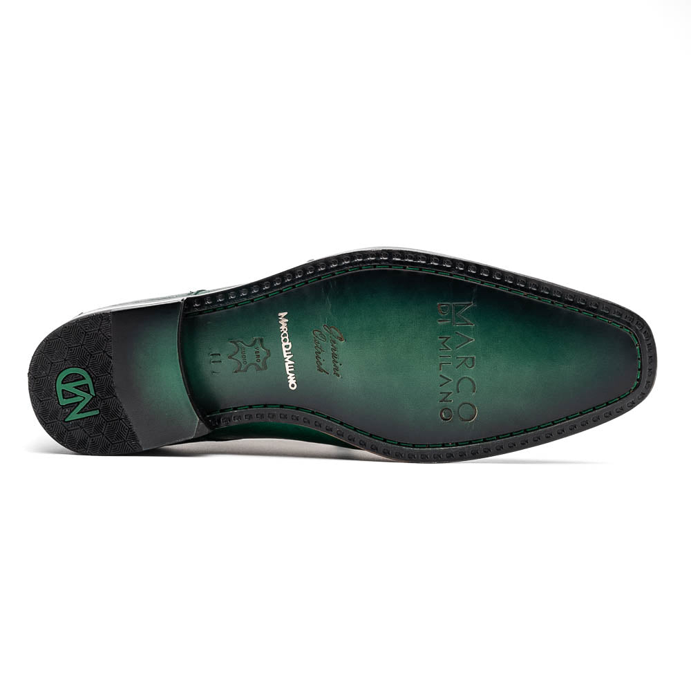 Andretti Genuine Ostrich Leg Dress Derby's Shoes Lemon Green