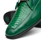 Andretti Genuine Ostrich Leg Dress Derby's Shoes Lemon Green