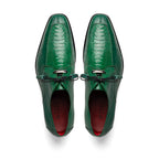 Andretti Genuine Ostrich Leg Dress Derby's Shoes Lemon Green