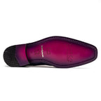 Andretti Genuine Ostrich Leg Dress Derby's Tasseled Laces Shoes Pink / Purple