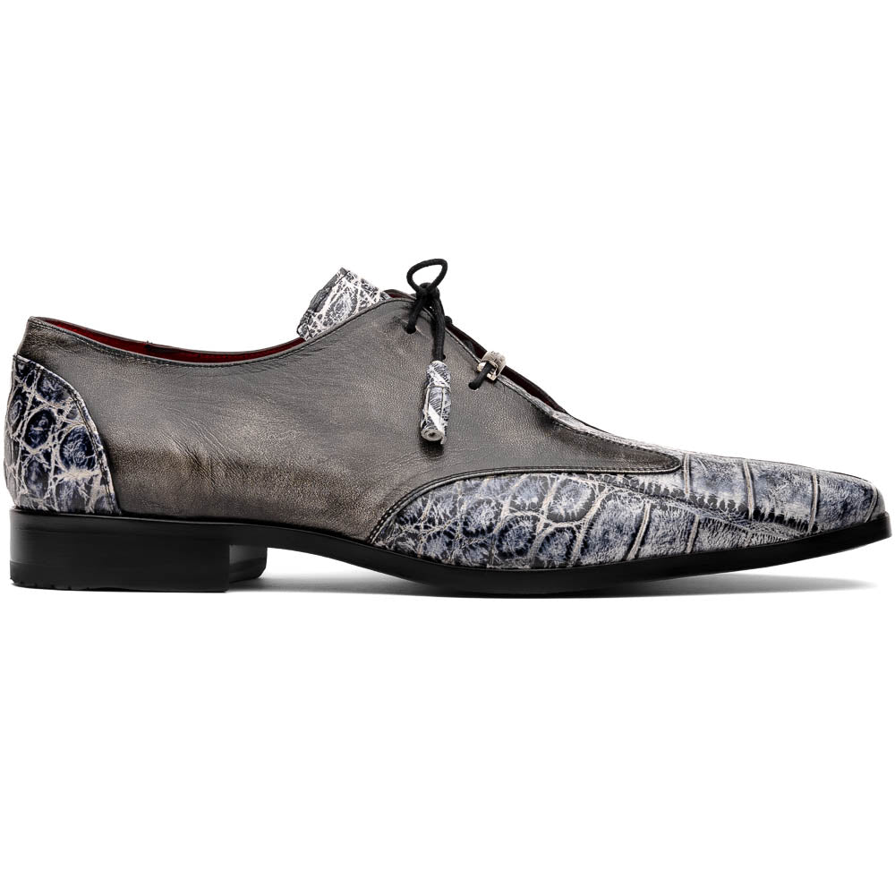 Anzio Genuine Alligator & Calfskin Dress Derby's Shoes Newspaper