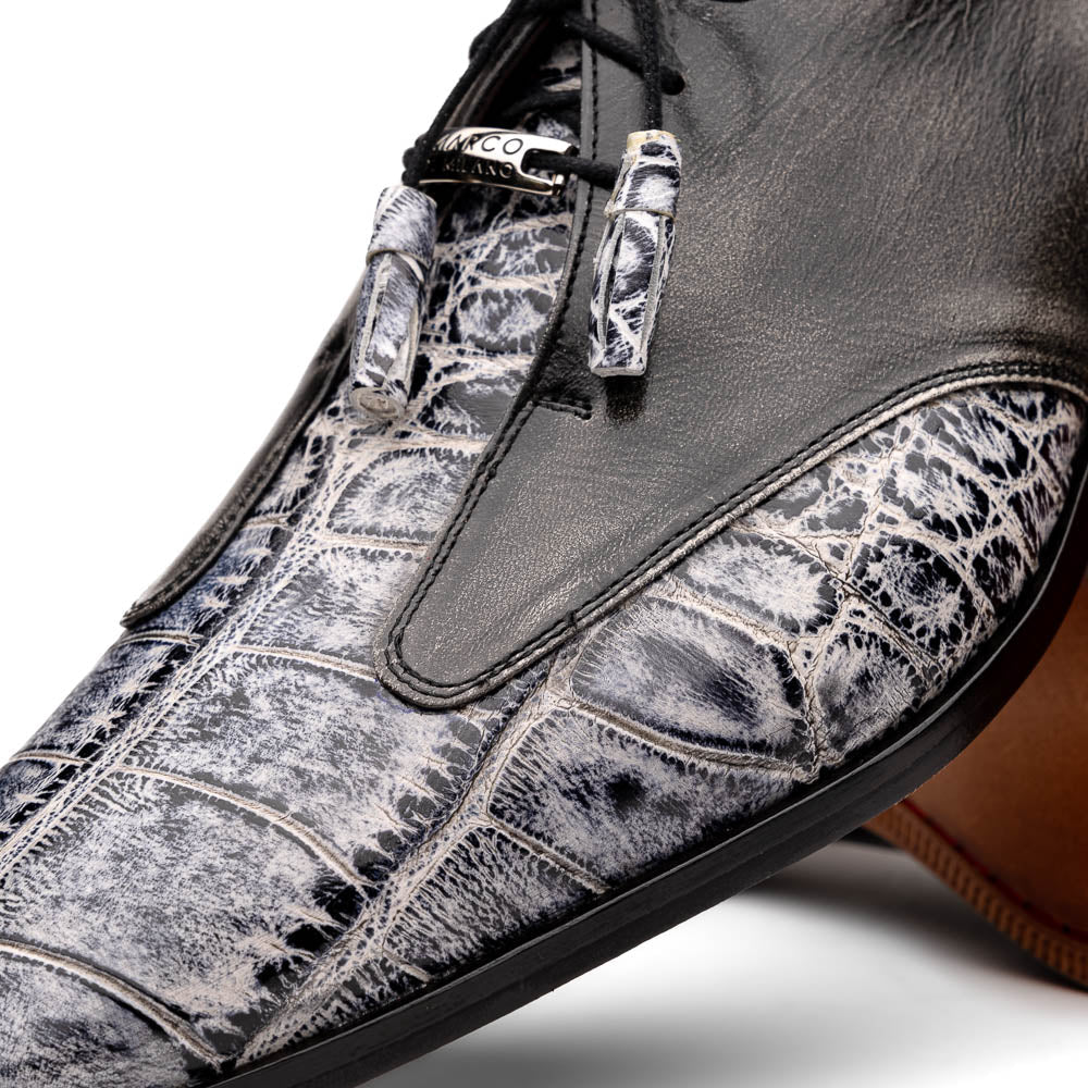 Anzio Genuine Alligator & Calfskin Dress Derby's Shoes Newspaper