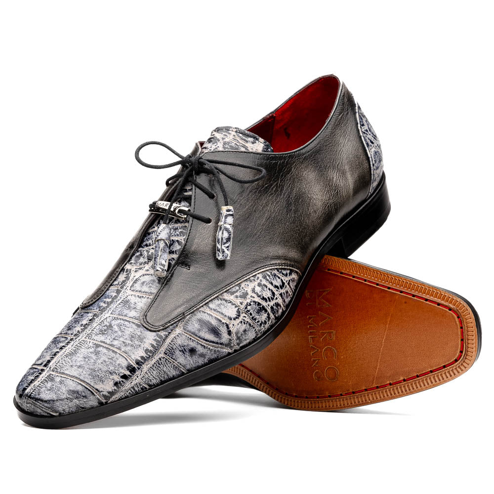 Anzio Genuine Alligator & Calfskin Dress Derby's Shoes Newspaper