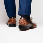 Anzio Genuine Alligator and Classic Calfskin Dress Oxford Shoes Rustic Orix