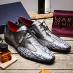 Anzio Genuine Alligator & Calfskin Dress Derby's Shoes Newspaper