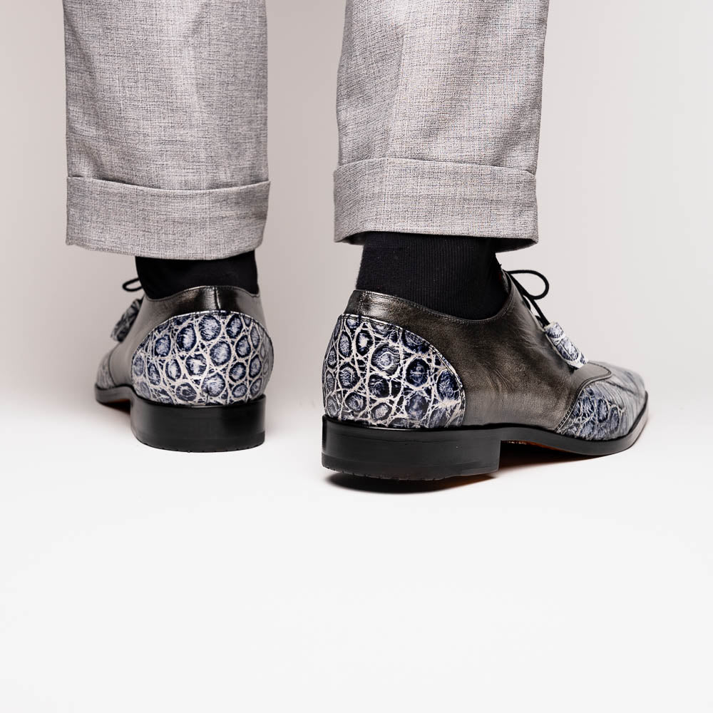 Anzio Genuine Alligator & Calfskin Dress Derby's Shoes Newspaper