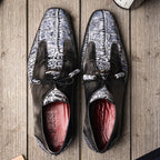 Anzio Genuine Alligator & Calfskin Dress Derby's Shoes Newspaper