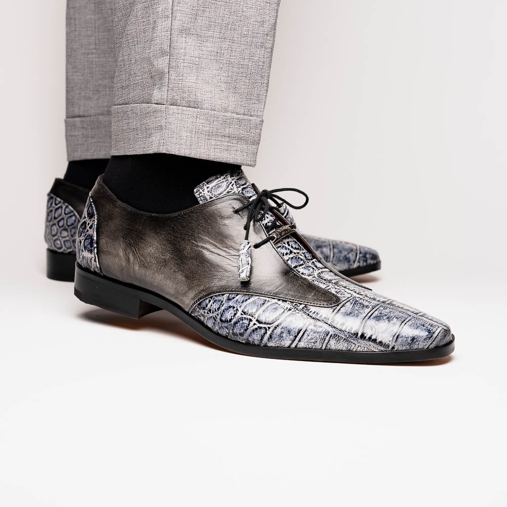 Anzio Genuine Alligator & Calfskin Dress Derby's Shoes Newspaper