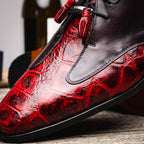 Anzio Genuine Alligator and Classic Calfskin Dress Shoes BlackCherry