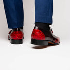 Anzio Genuine Alligator and Classic Calfskin Dress Shoes BlackCherry