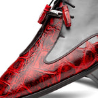 Anzio Genuine Alligator and Classic Calfskin Dress Shoes BlackCherry