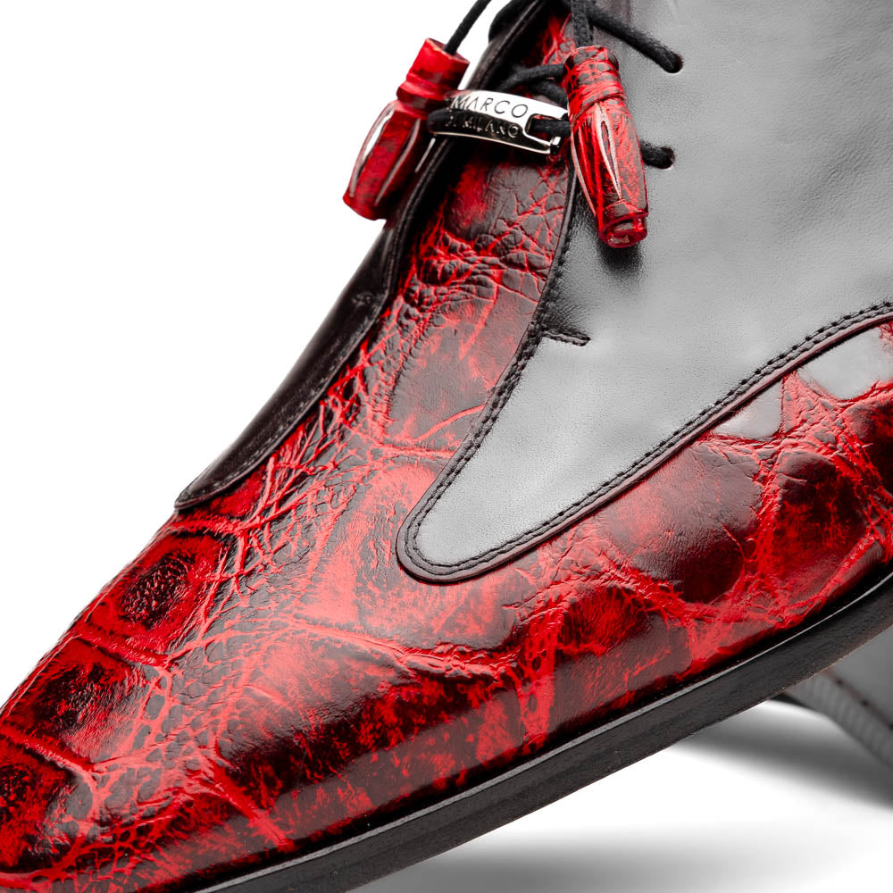 Anzio Genuine Alligator and Classic Calfskin Dress Shoes BlackCherry