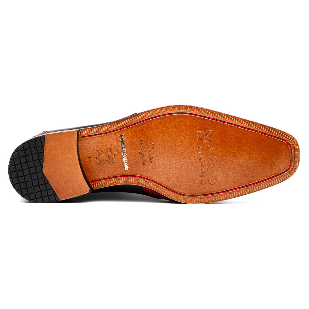 Anzio Genuine Alligator and Classic Calfskin Dress Shoes BlackCherry