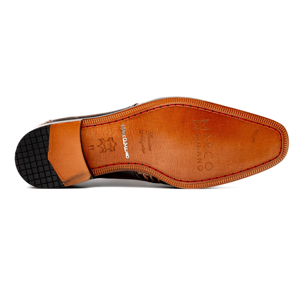 Anzio Genuine Alligator and Classic Calfskin Dress Oxford Shoes Rustic Orix