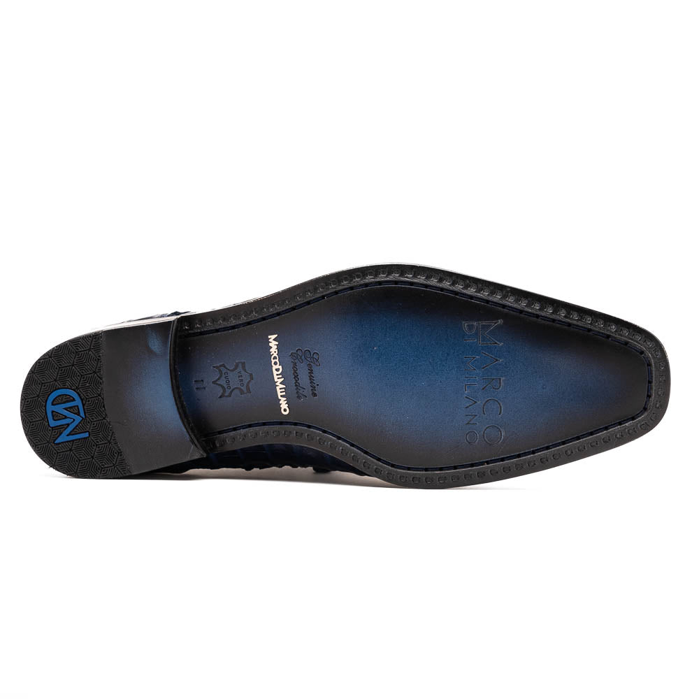 Marco Di Milano genuine caiman crocodile Shoes Apricena Midnight Blue