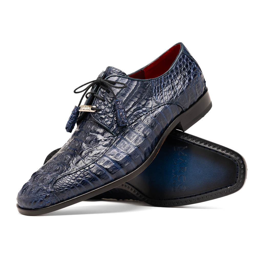 Marco Di Milano genuine caiman crocodile Shoes Apricena Midnight Blue