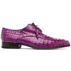 Apricena Genuine Caiman Crocodile Dress Derby's Shoes  Purple