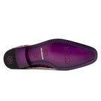 Apricena Genuine Caiman Crocodile Dress Derby's Shoes  Purple