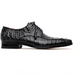 Apricena Genuine Caiman Crocodile Dress Derby's Shoes Black