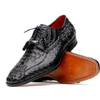 Apricena Genuine Caiman Crocodile Dress Derby's Shoes Black