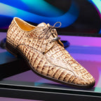 Apricena Genuine caiman Crocodile Dress Derby's Lace Up Rustic Orix