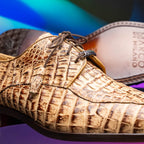 Apricena Genuine caiman Crocodile Dress Derby's Lace Up Rustic Orix