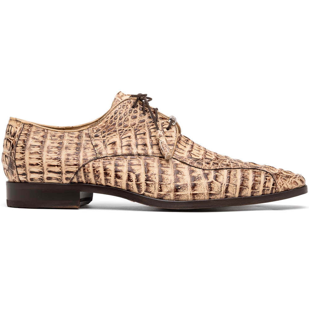 Apricena Genuine caiman Crocodile Dress Derby's Lace Up Rustic Orix